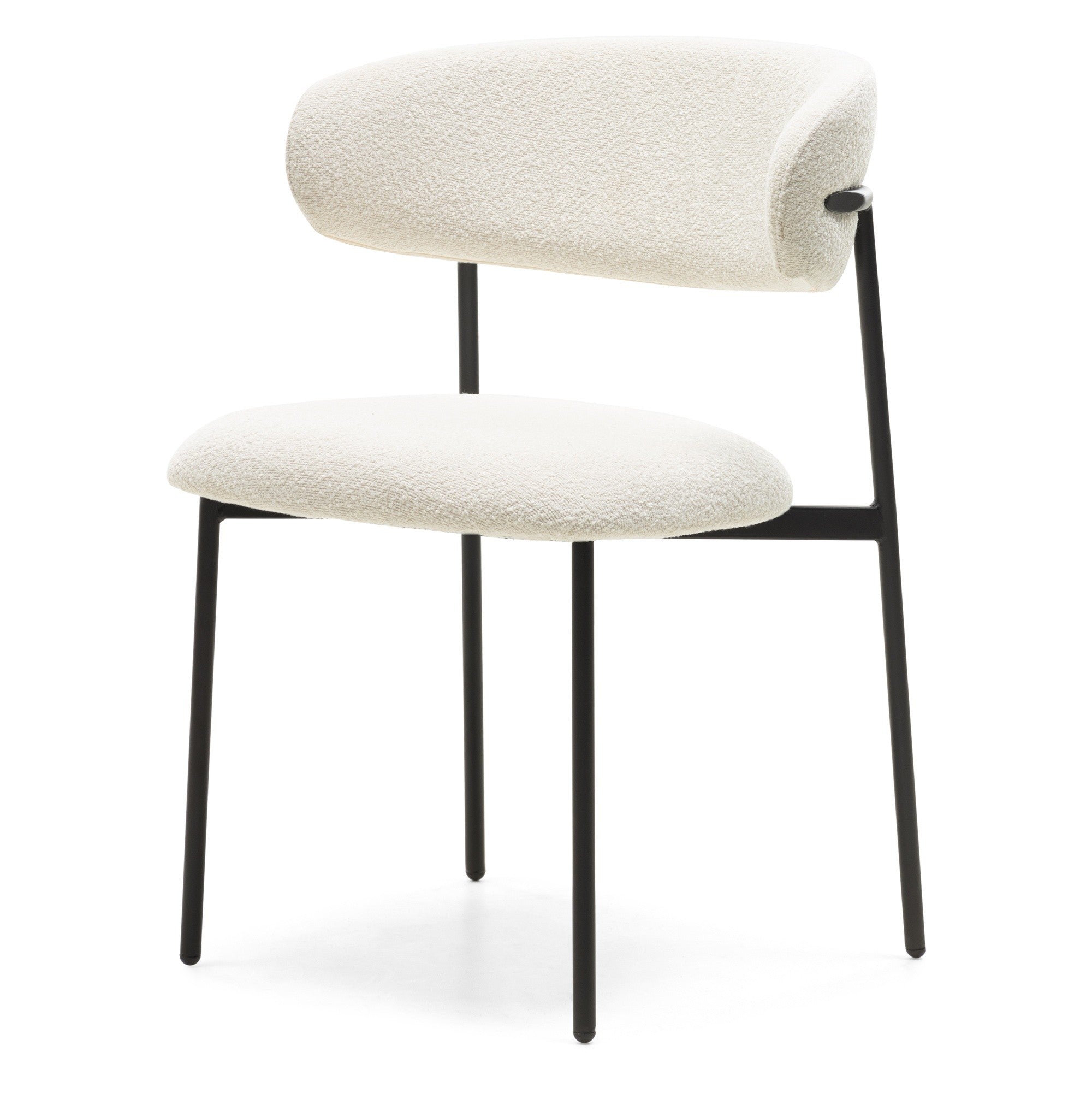 Dining chair ENCENS, beech, cream/black