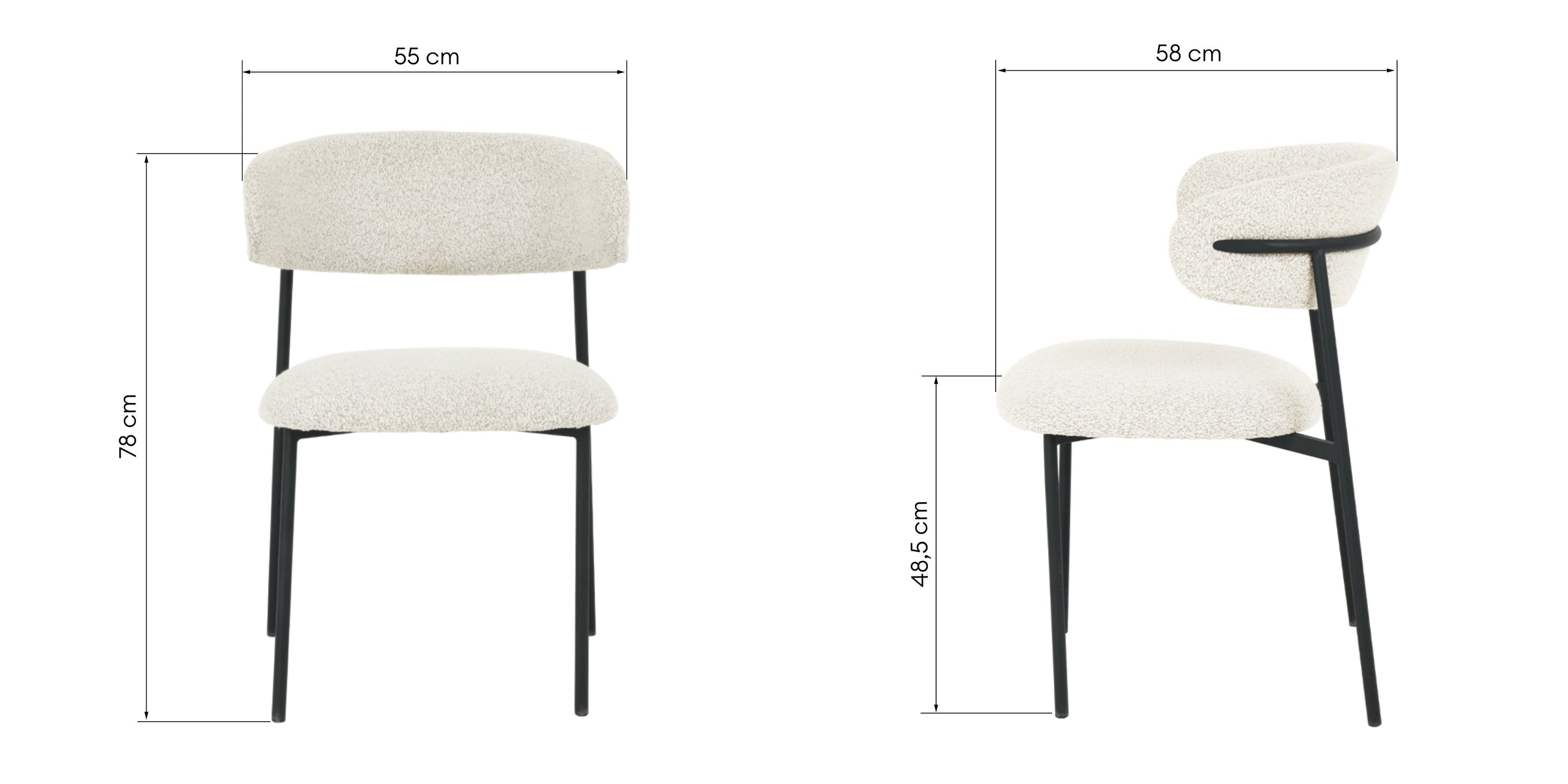 Dining chair ENCENS, beech, cream/black