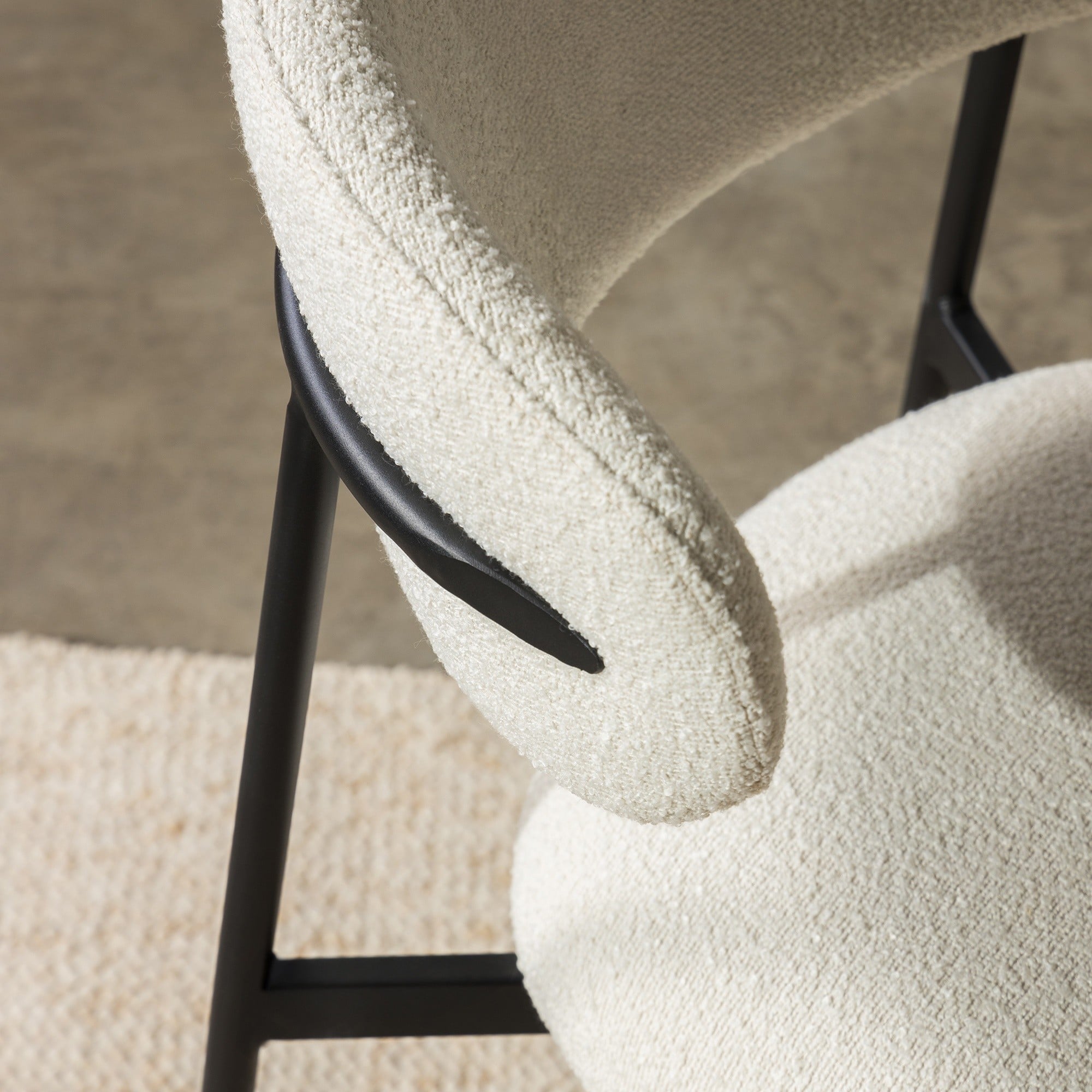 Dining chair ENCENS, beech, cream/black