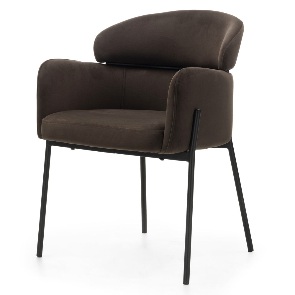 Dining chair FELICE, chocolate/espresso, velour