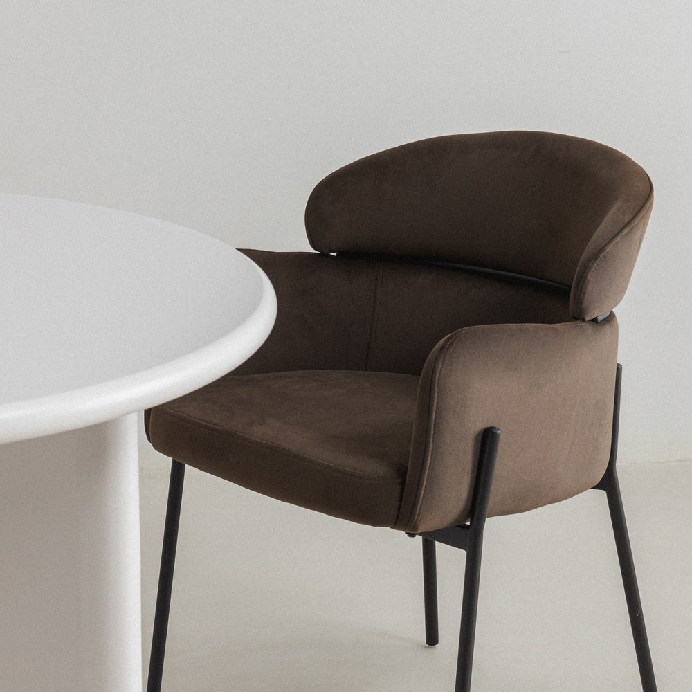 Dining chair FELICE, chocolate/espresso, velour