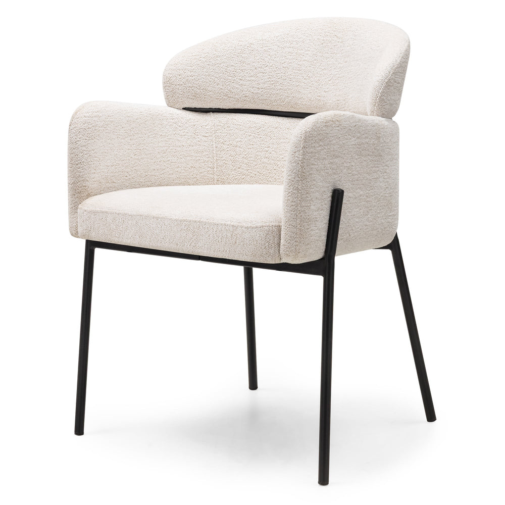 Dining chair FELICE, cream/black legs