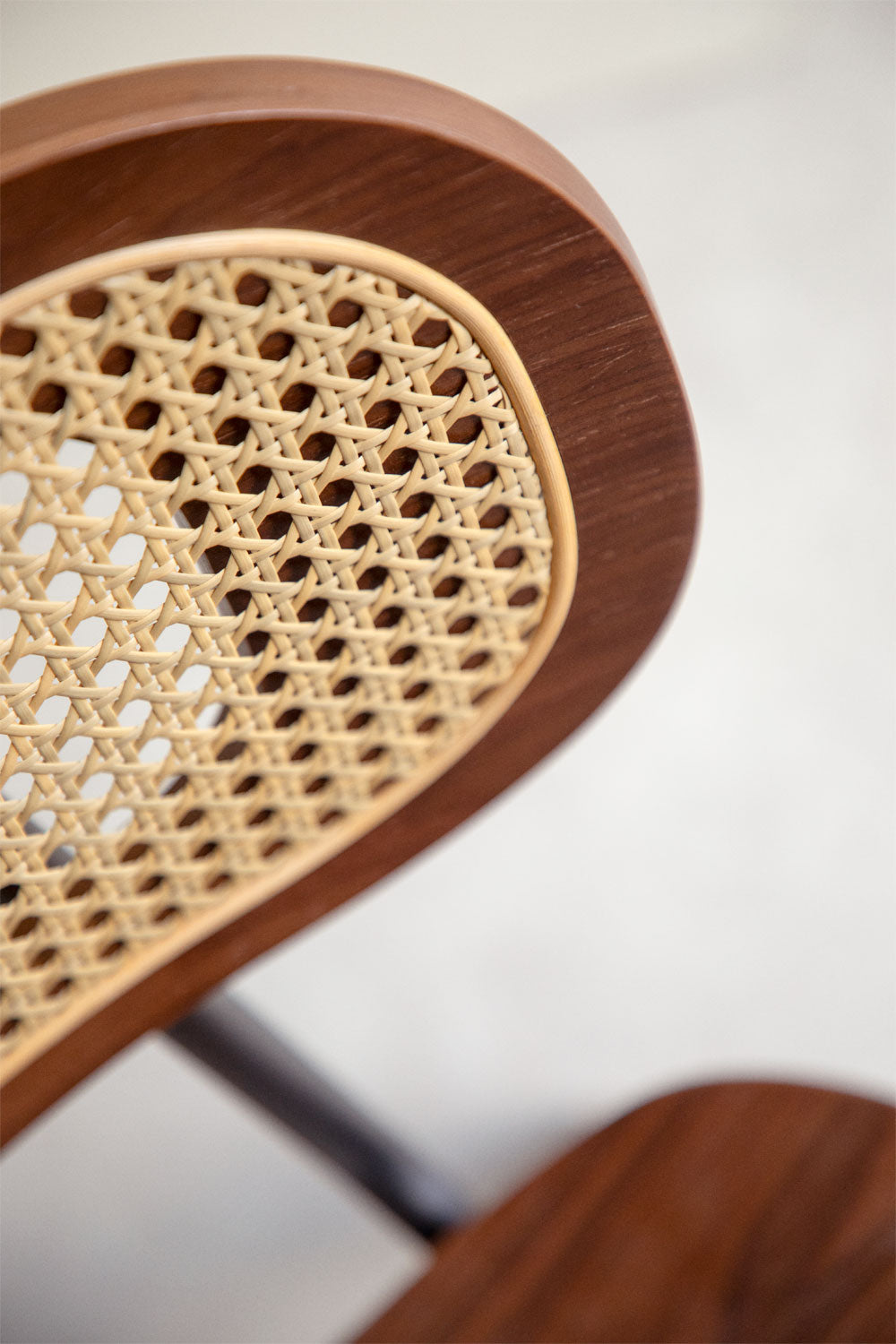 Dining chair KAYLIA, wood and rattan