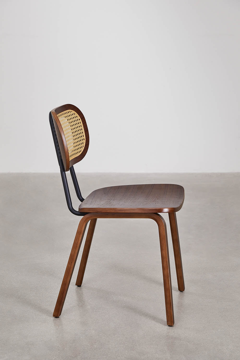 Dining chair KAYLIA, wood and rattan