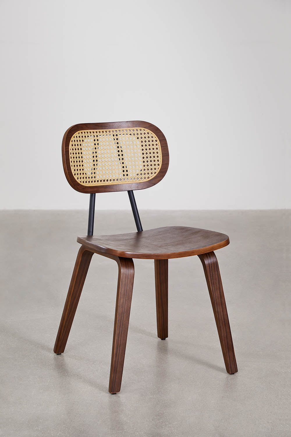 Dining chair KAYLIA, wood and rattan
