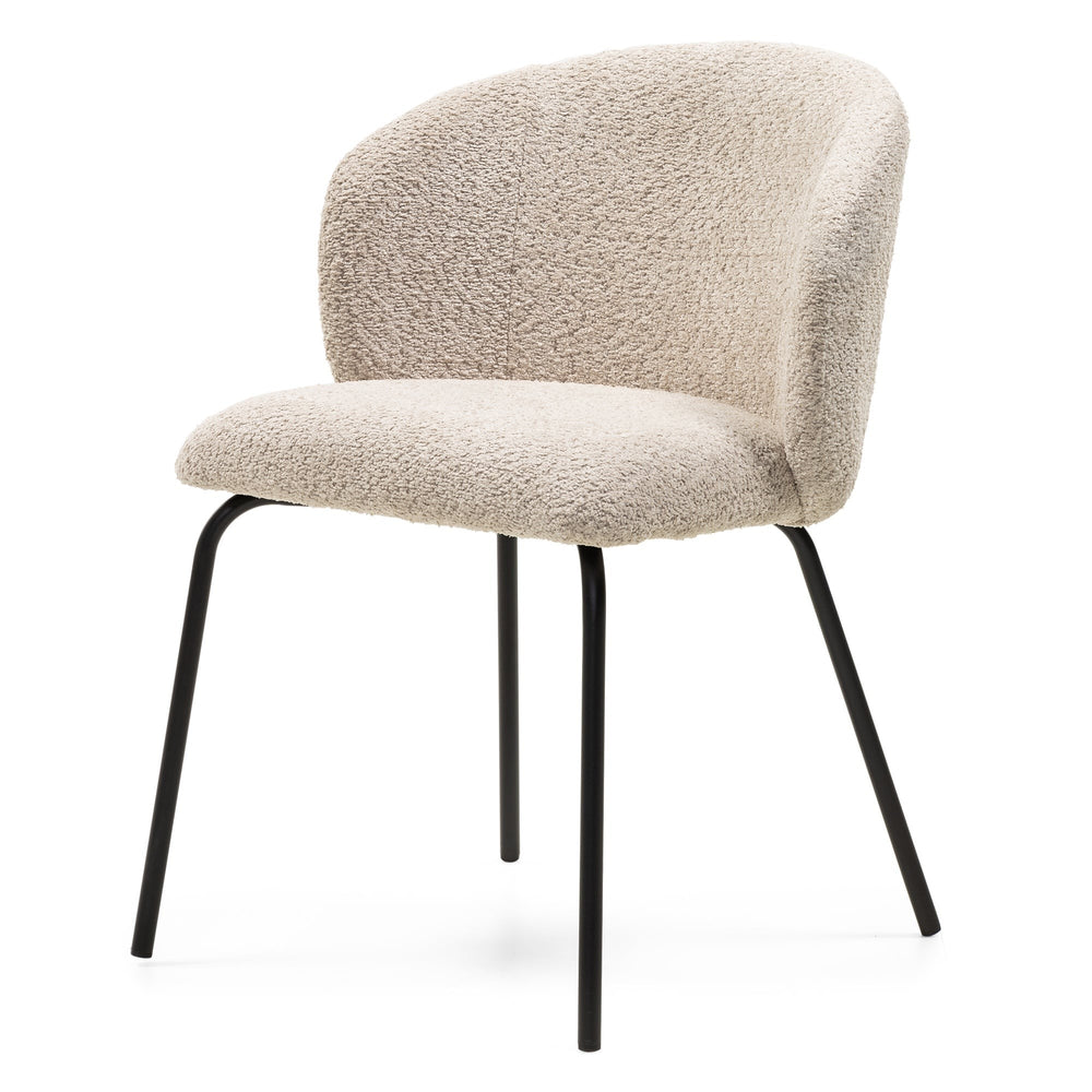 Dining chair IVOIRE, beige/black legs