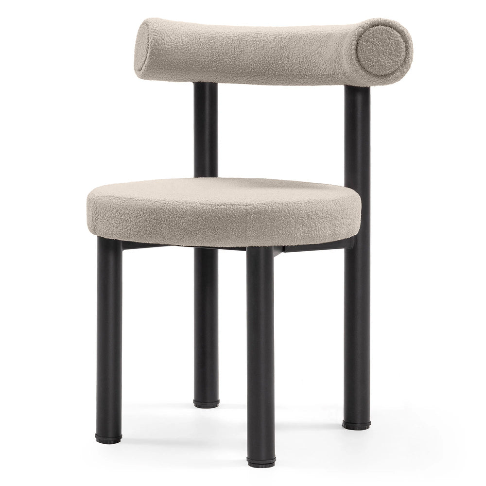 Dining chair PLISSE, beech, grey-brown/black legs