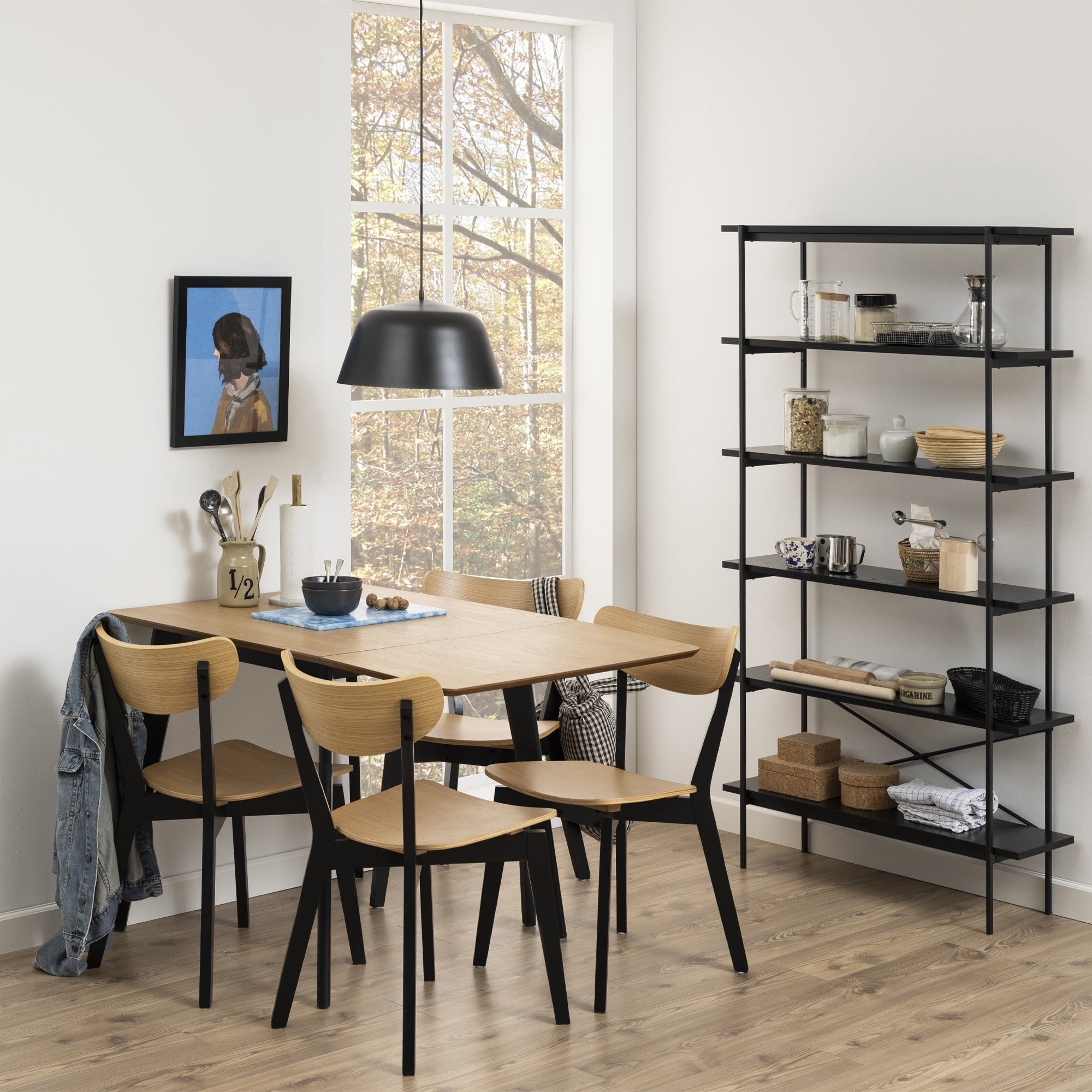 Dining chair SOURIS, black/oak