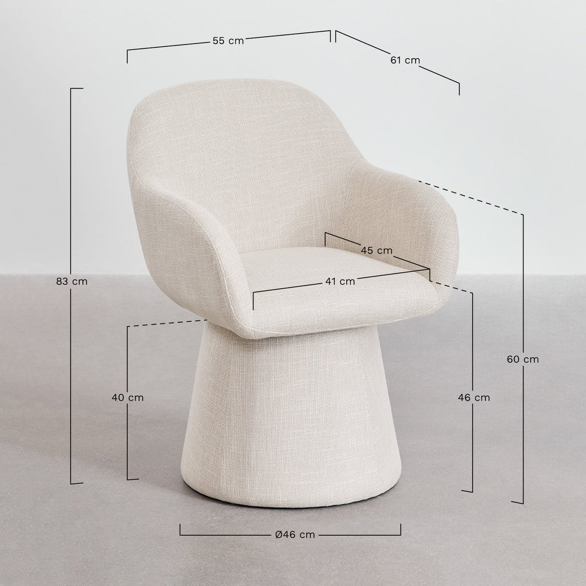 Pasukama kėdė ERIVANA, Balta