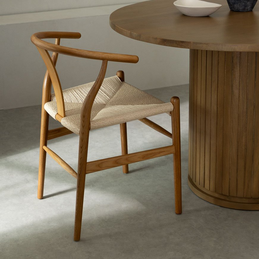 Valgomojo kėdė EILISH, pilkai rudo uosio medžio