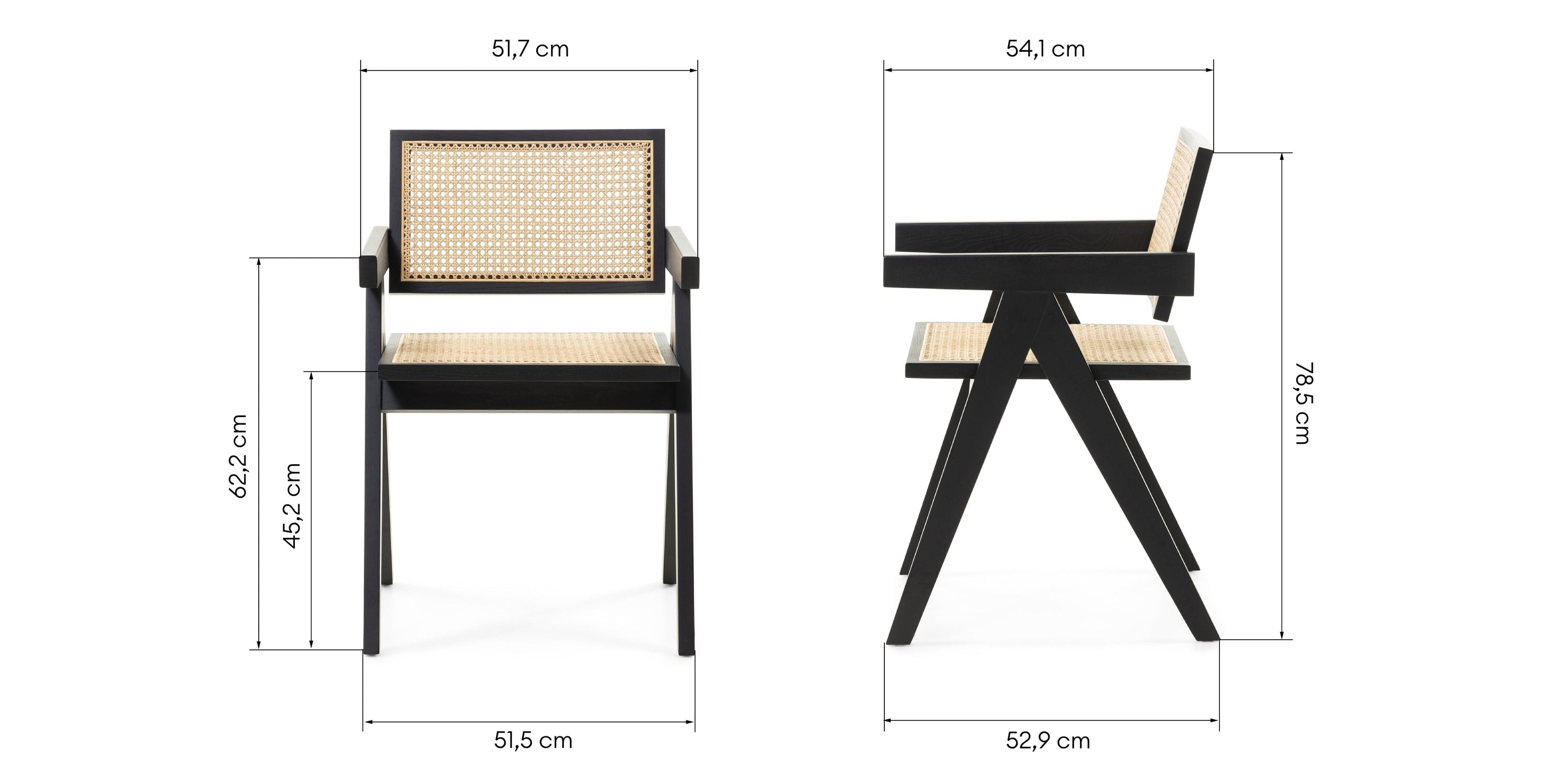 Chair EMPIRE, single weave, black