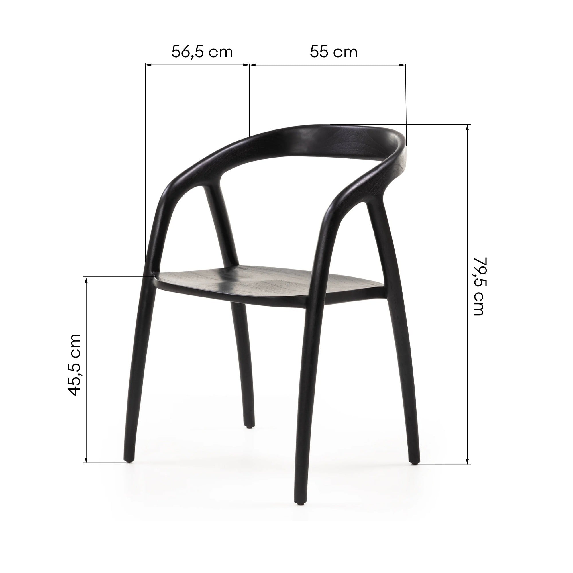 Chair TORCHE, teak, black