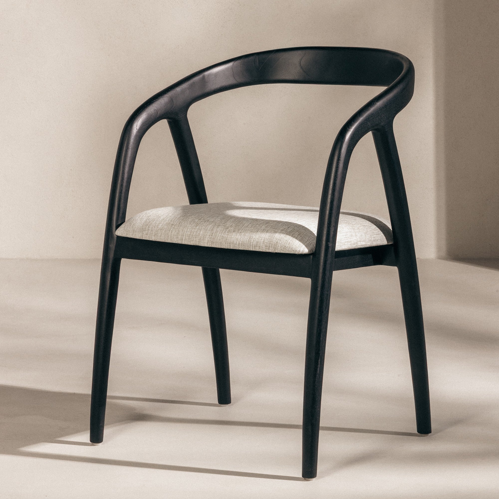 Dining chair TORCHE, teak, black/sand