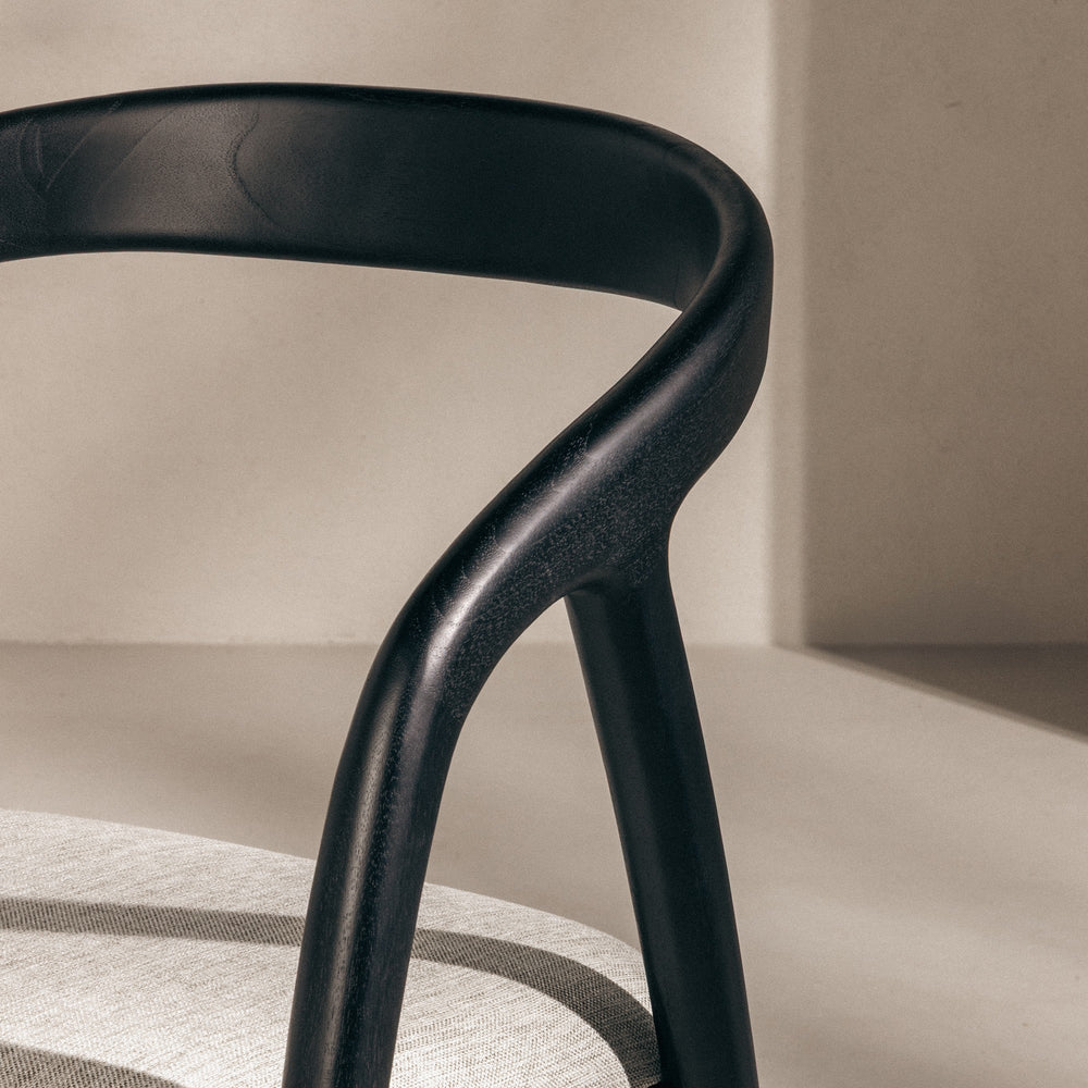 Dining chair TORCHE, teak, black/sand