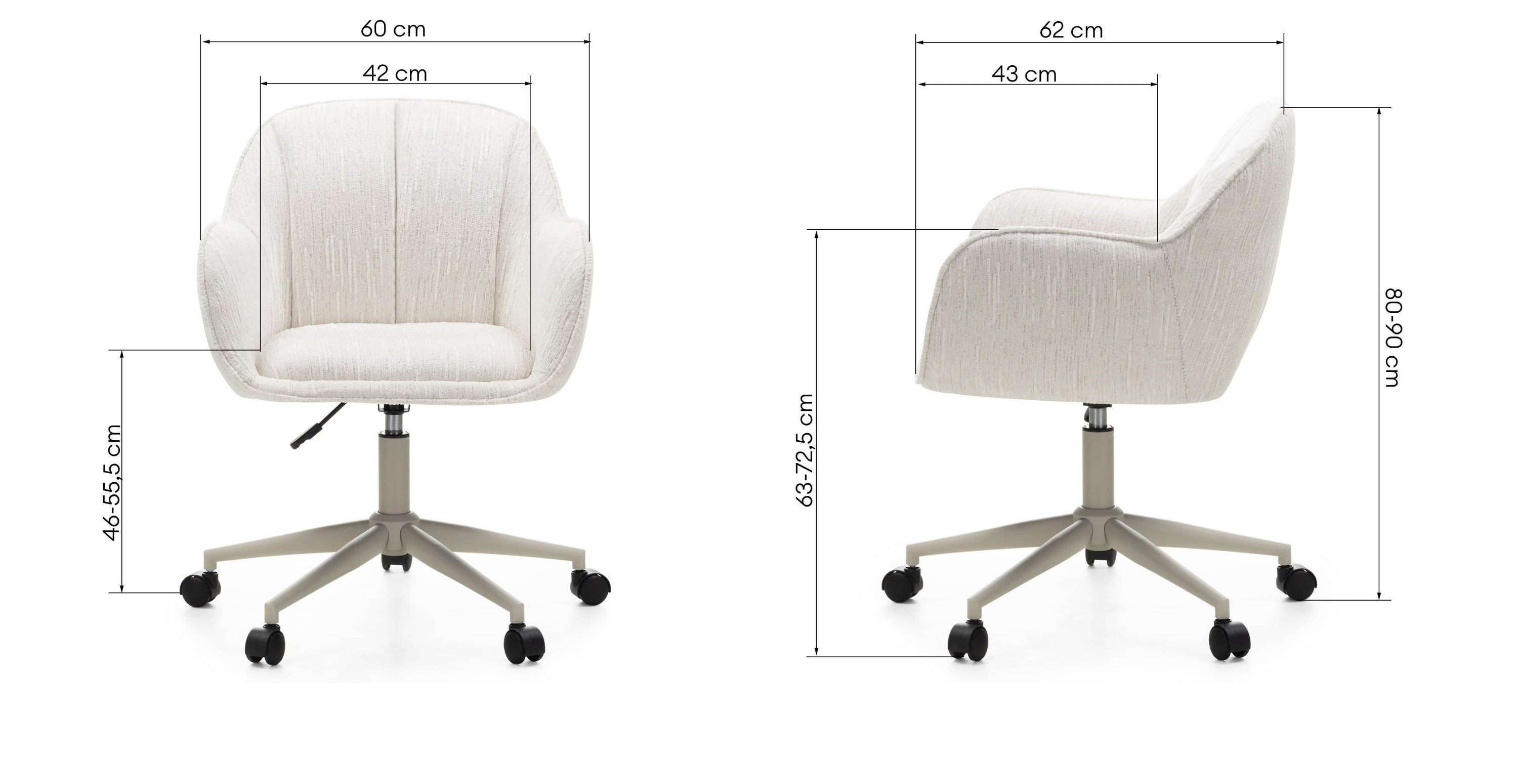 Office chair ALBAN, cream/sand legs