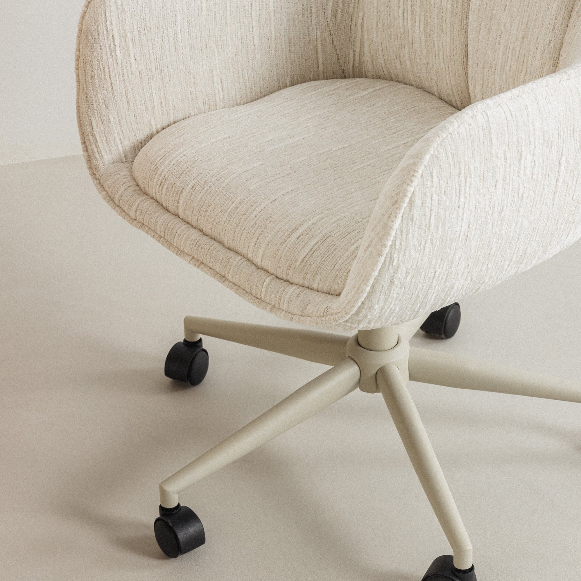 Office chair ALBAN, cream/sand legs