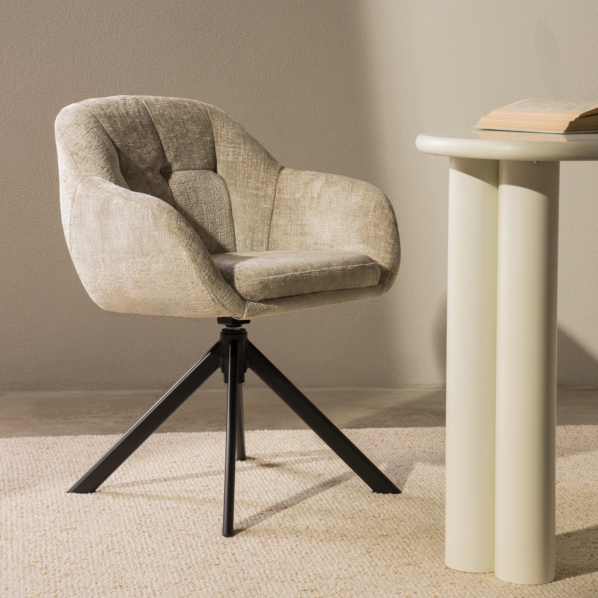 Swivel chair VALORE, sand/black legs
