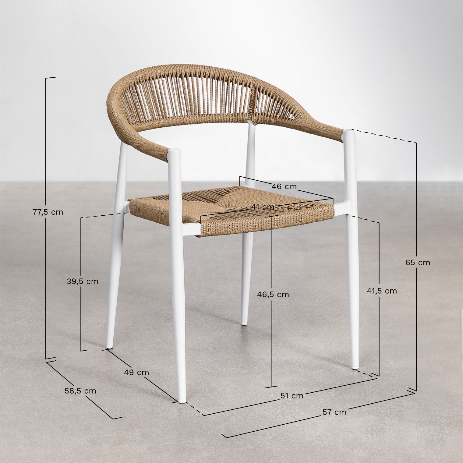 Outdoor chair LEON, Gardenia white