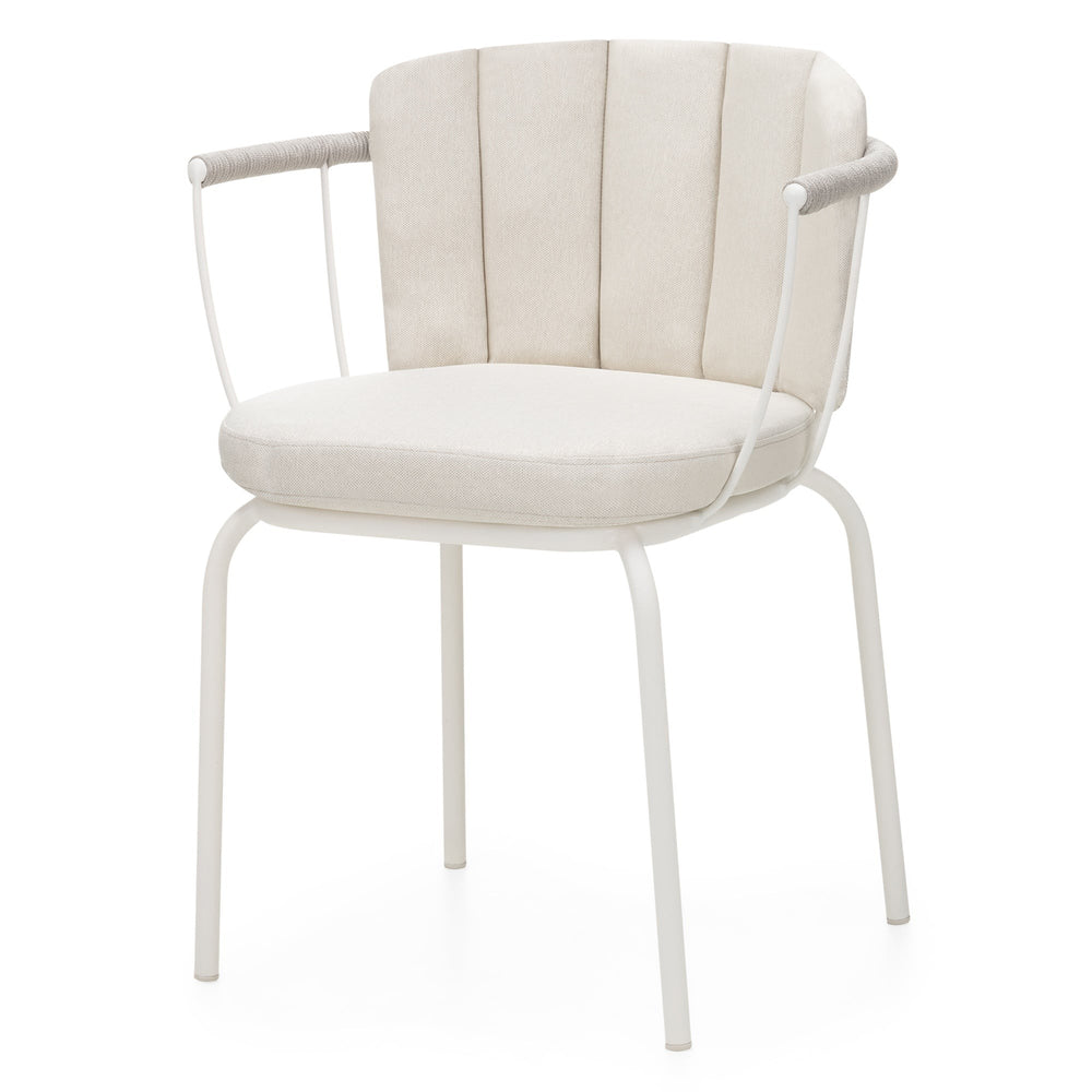 Outdoor chair DORION, rope, white/sand