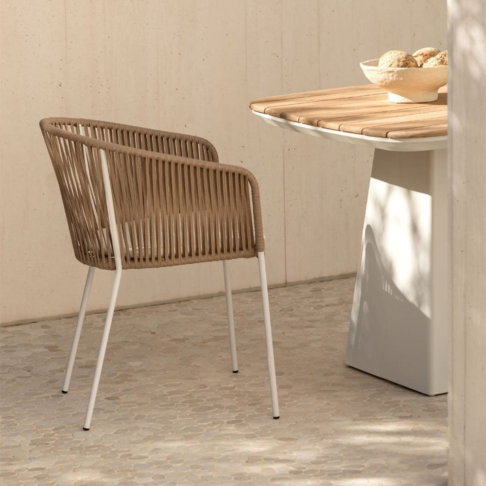 Garden Chair CORDOVA, natural and white