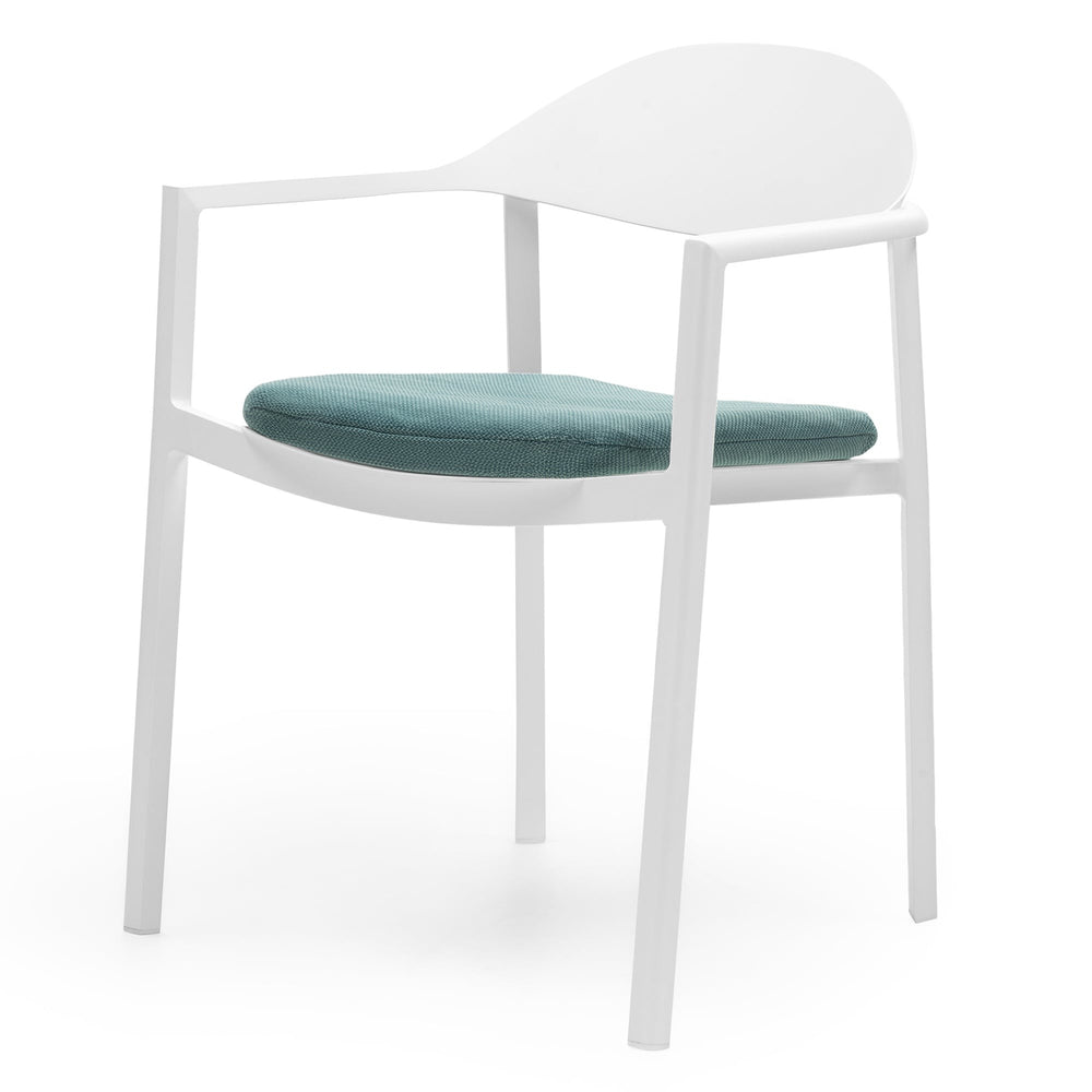 Outdoor chair MARBRE, aluminum, white/green