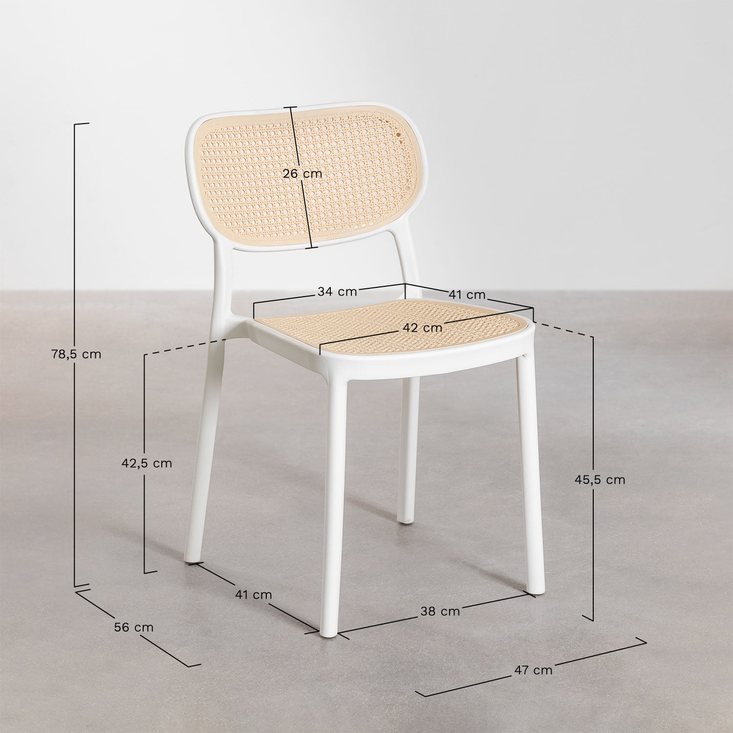Outdoor chair OQUERCO armless, graphite grey