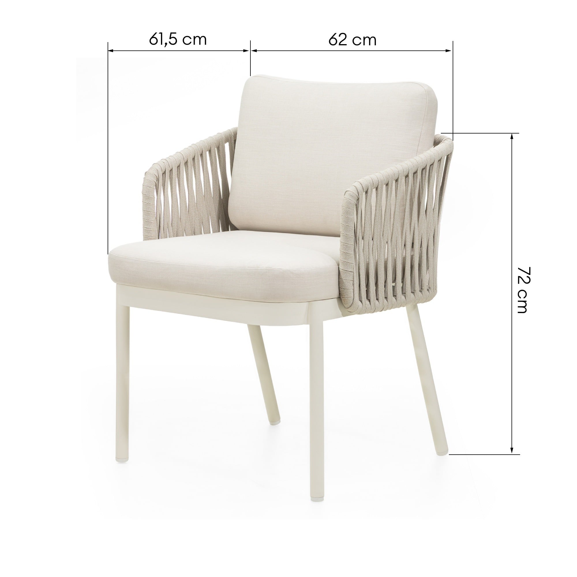 RIBAUD outdoor chair, rope, sand