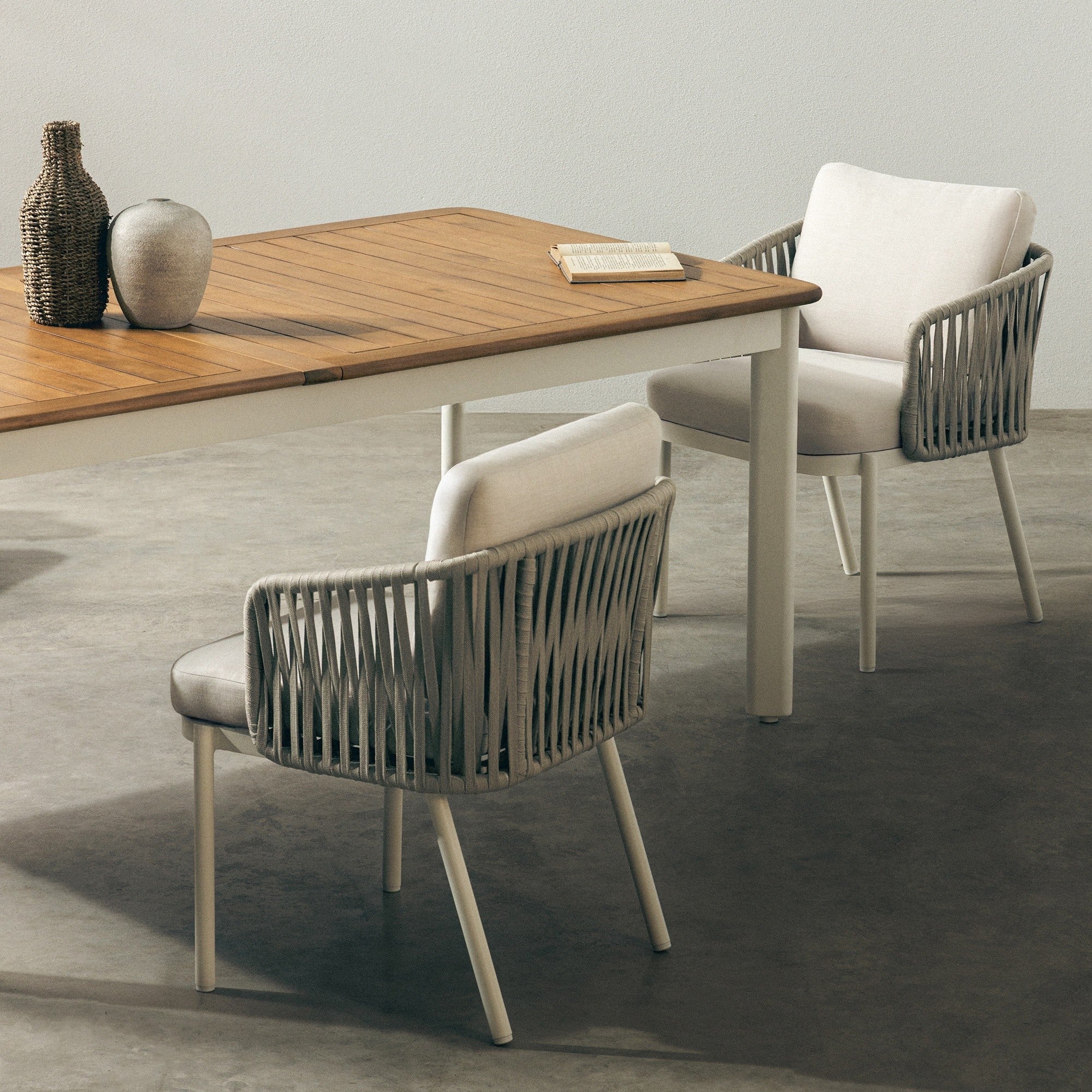 RIBAUD outdoor chair, rope, sand