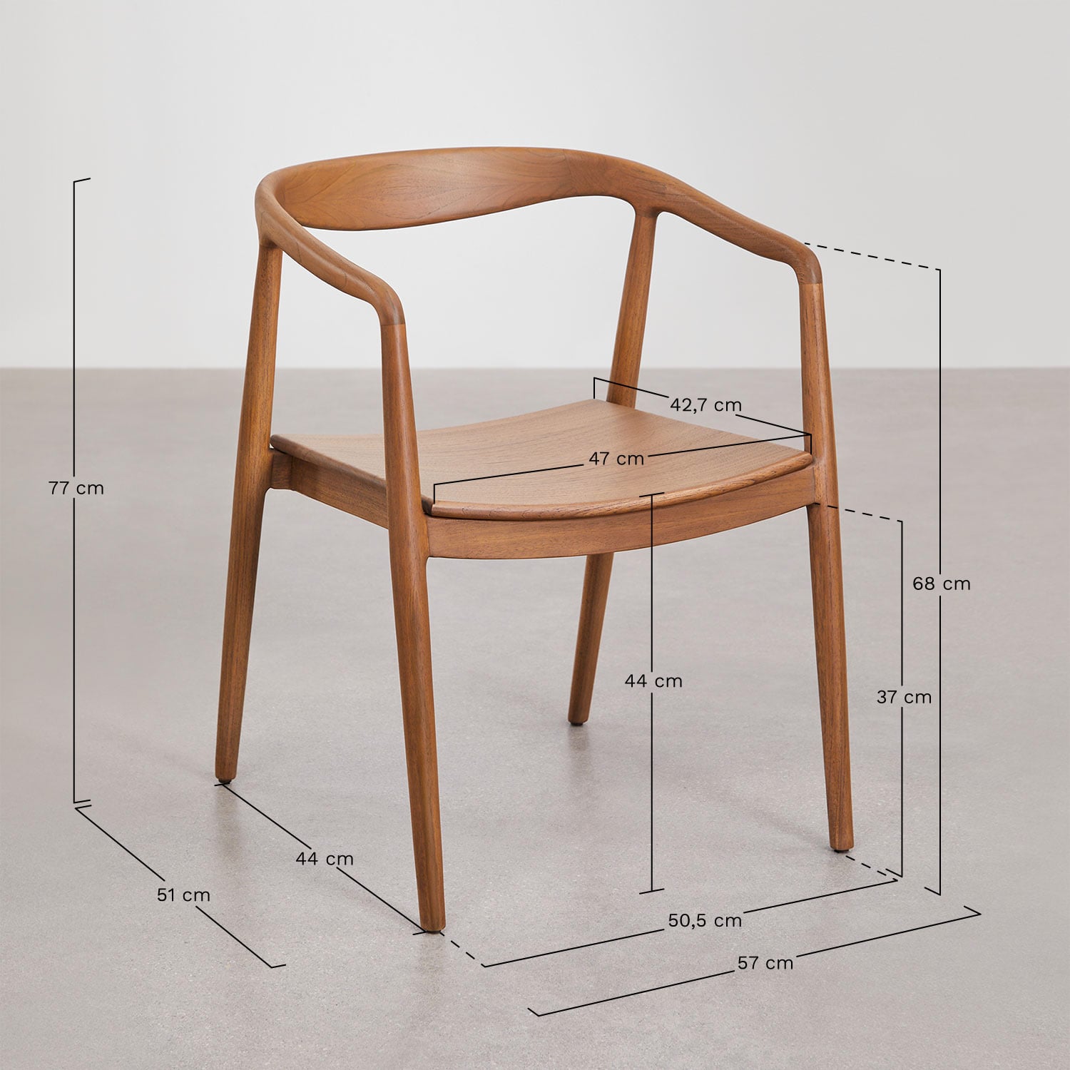 Outdoor chair TIKARO, dark teak