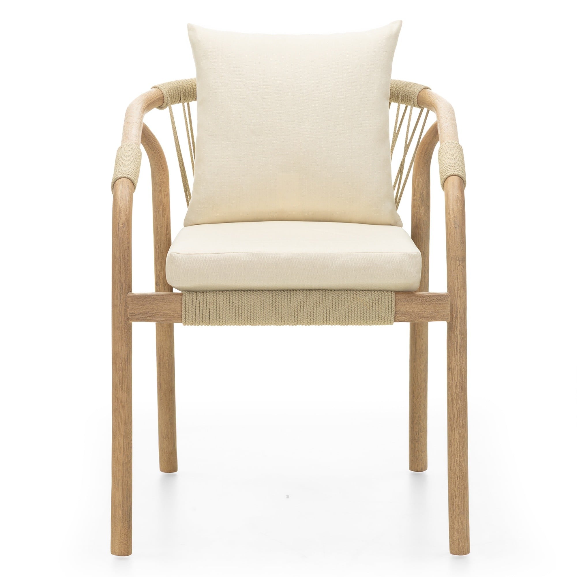 Outdoor chair SORBET, rope, light acacia, sand