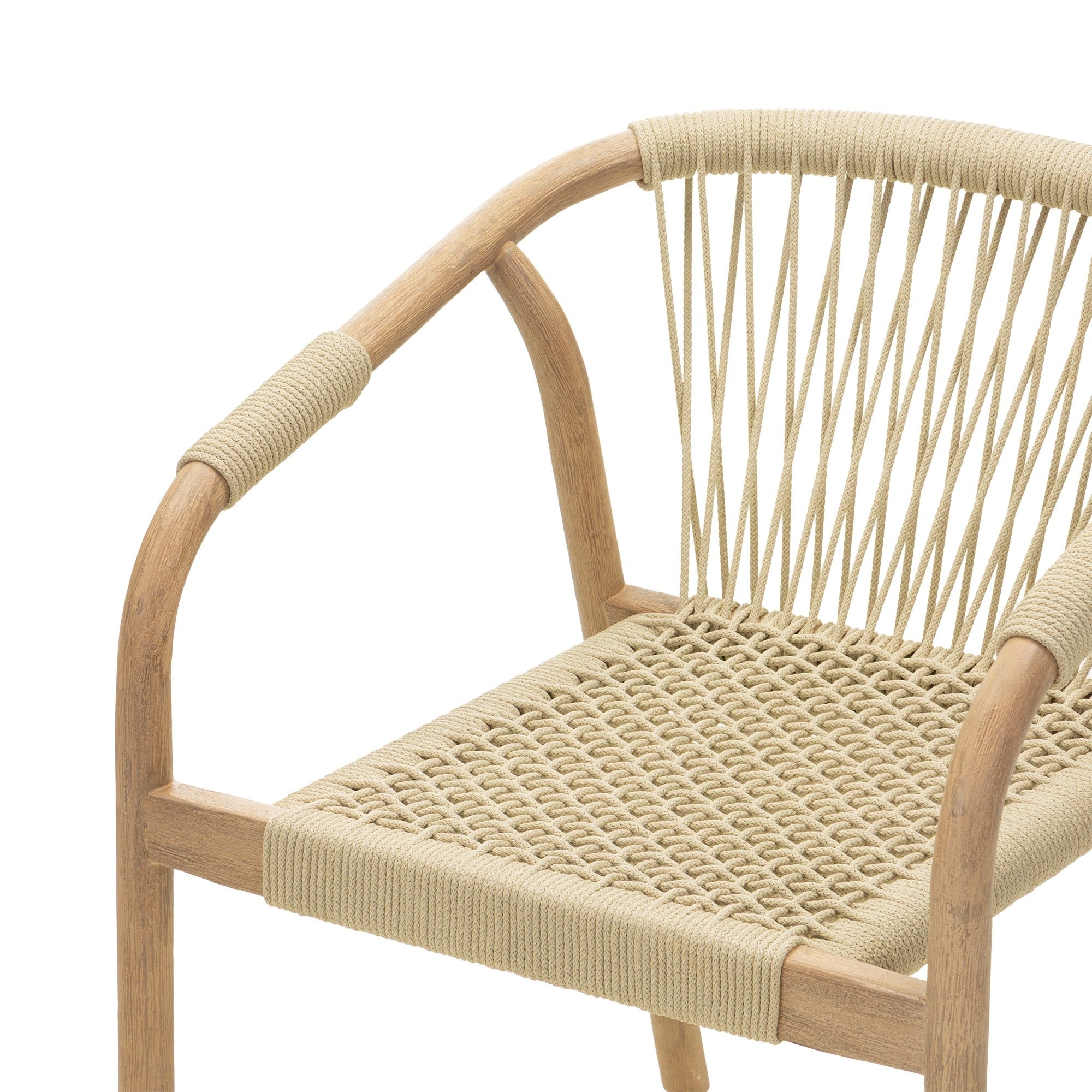 Outdoor chair SORBET, rope, light acacia, sand