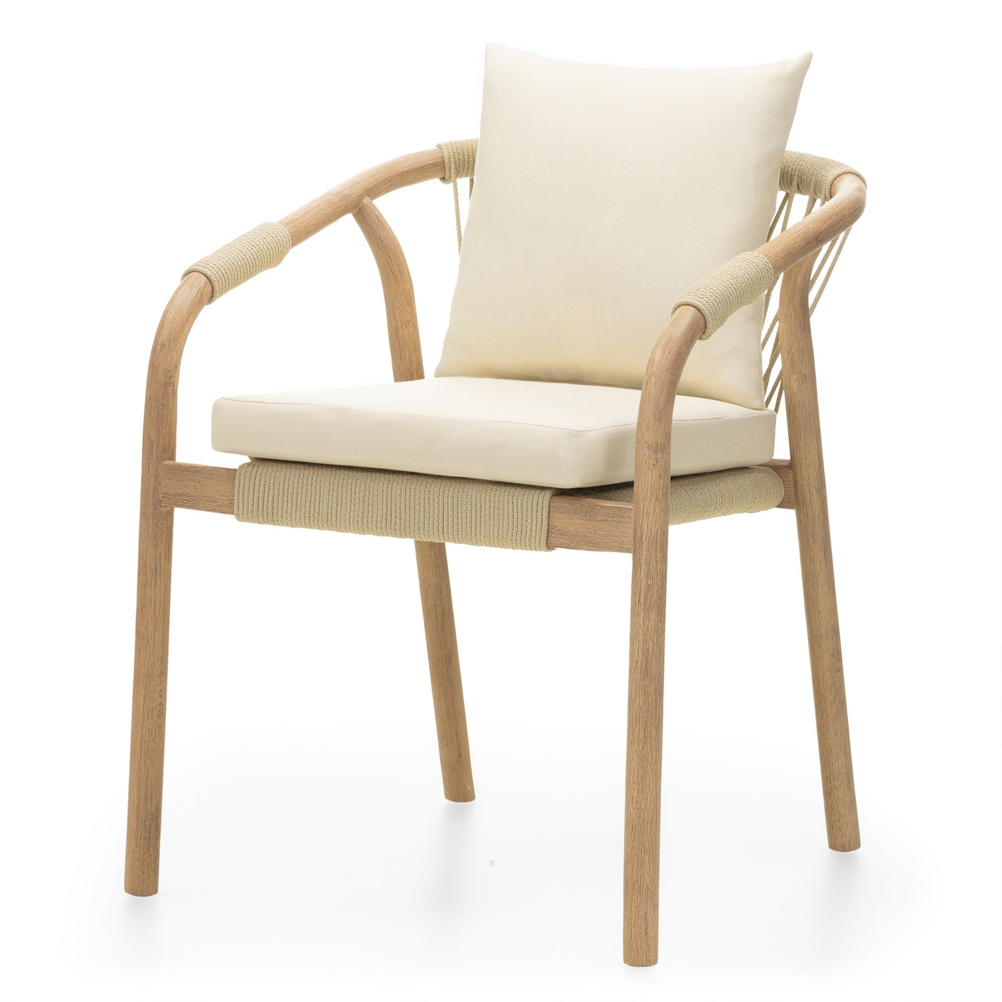 Outdoor chair SORBET, rope, light acacia, sand