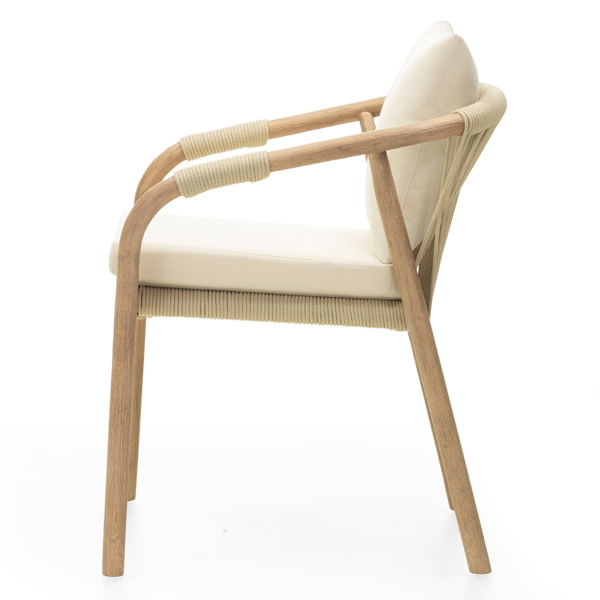 Outdoor chair SORBET, rope, light acacia, sand
