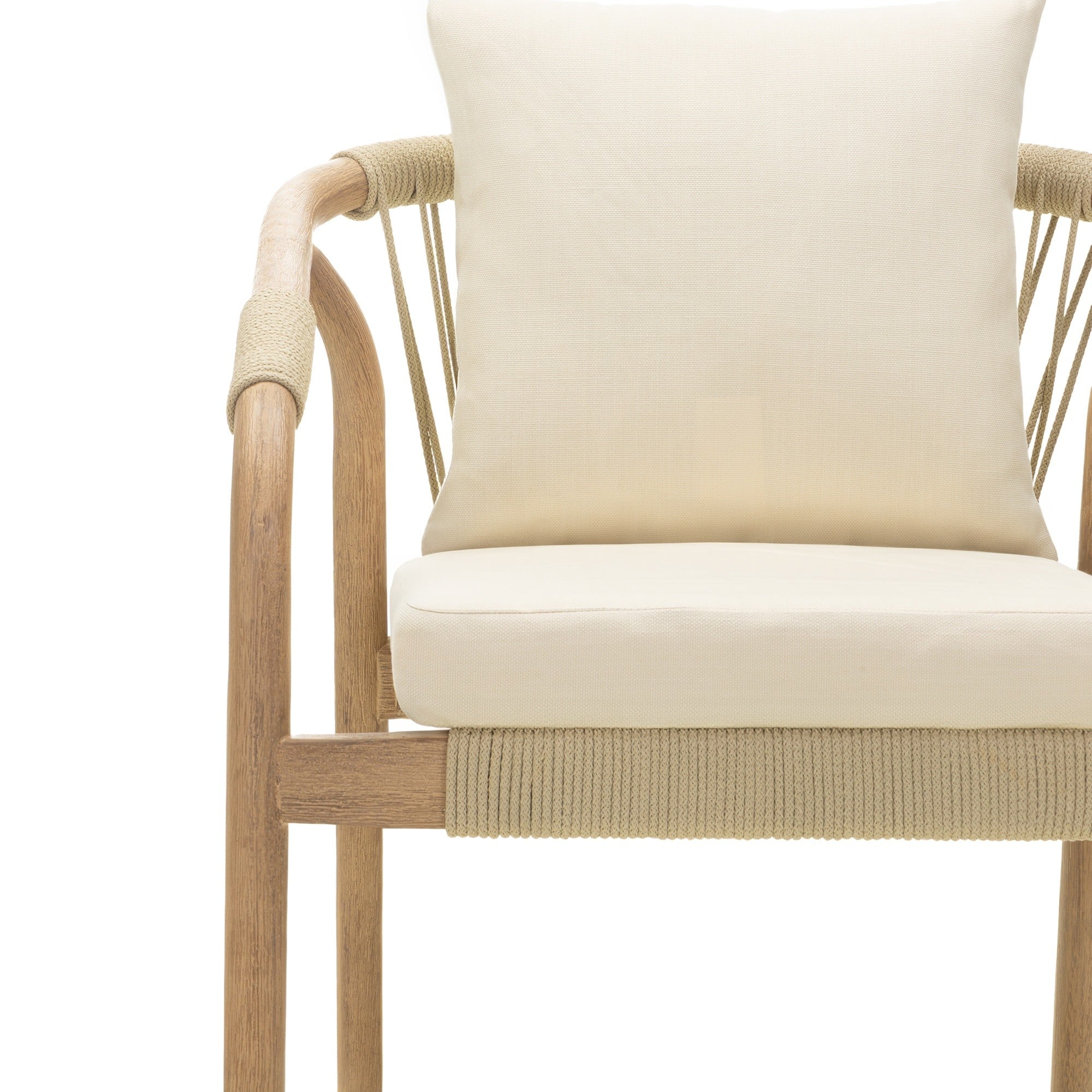 Outdoor chair SORBET, rope, light acacia, sand