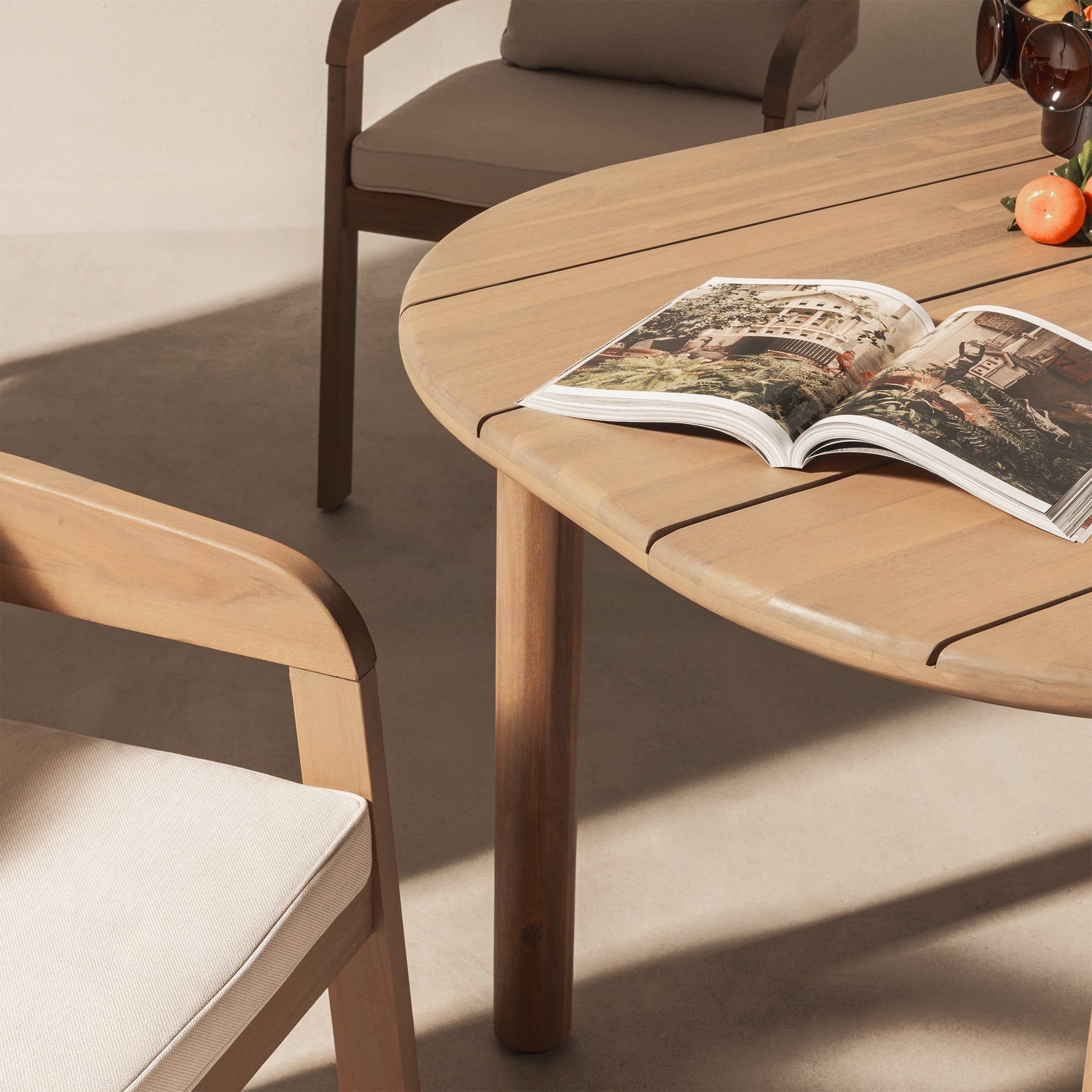 Lauko kėdė VANITE, akacija FSC, teak look, smėlinė