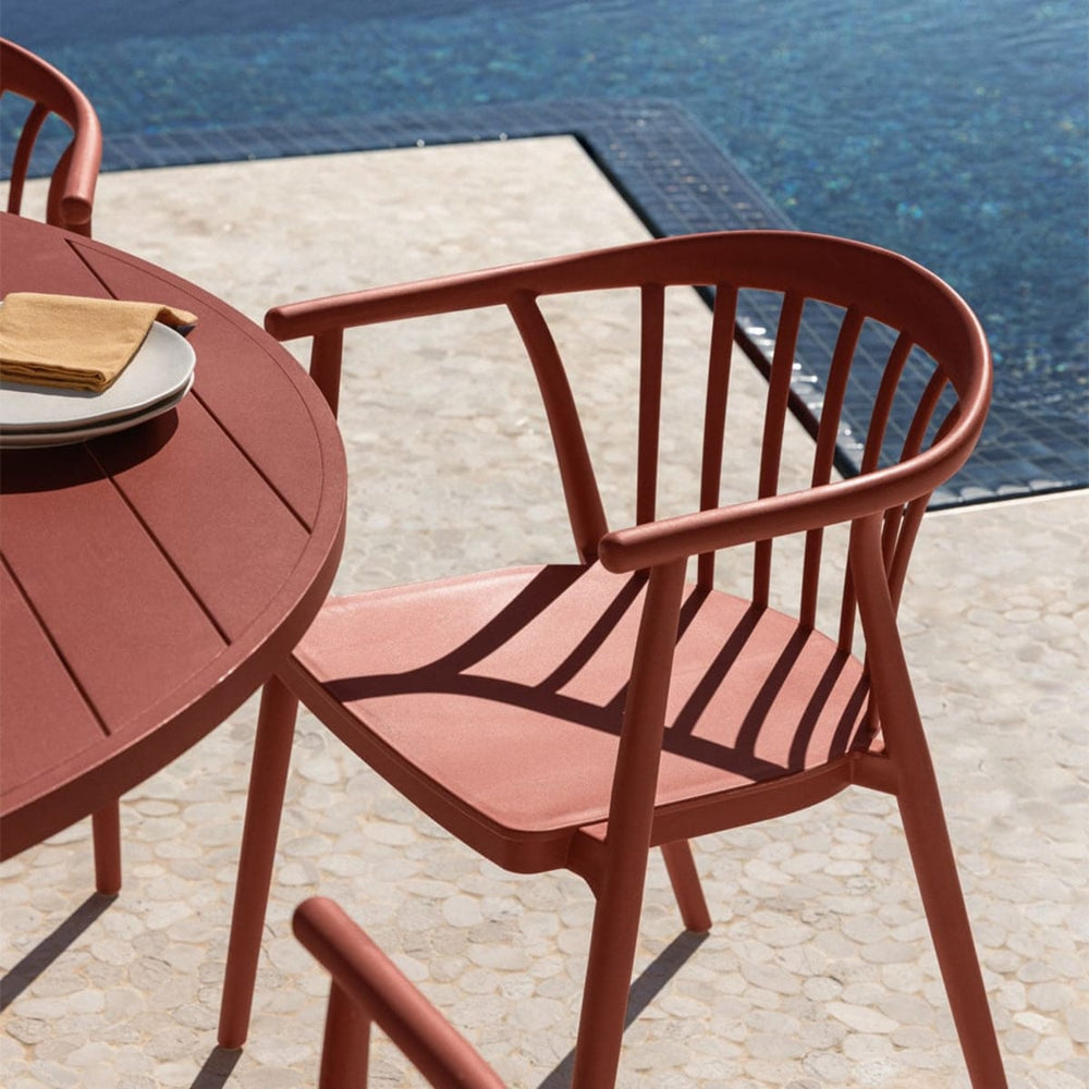 ROCCO outdoor armchair, terracotta