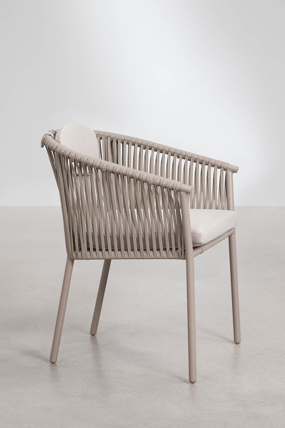 Outdoor chair VELANO with ropes, mocha brown