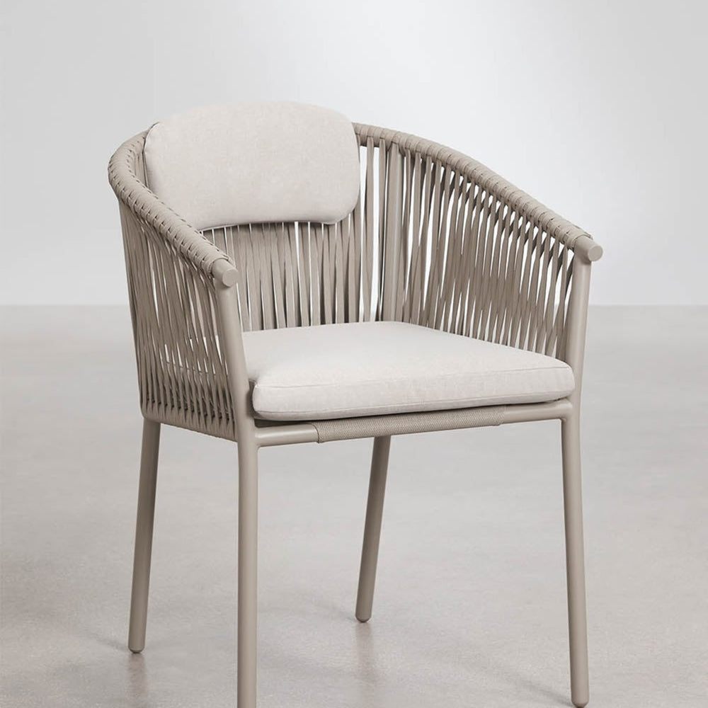 Outdoor chair VELANO with ropes, mocha brown