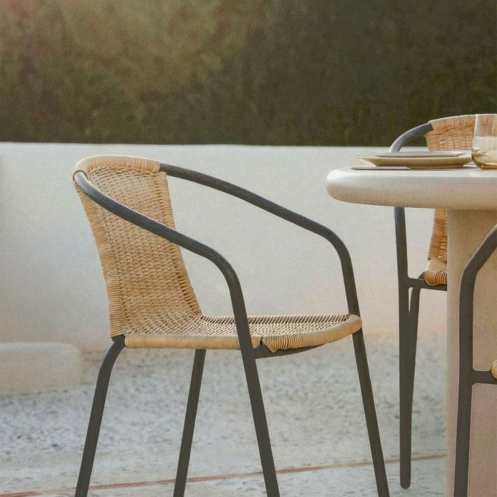 Outdoor chair DOLOMITOMANA, graphite grey and natural