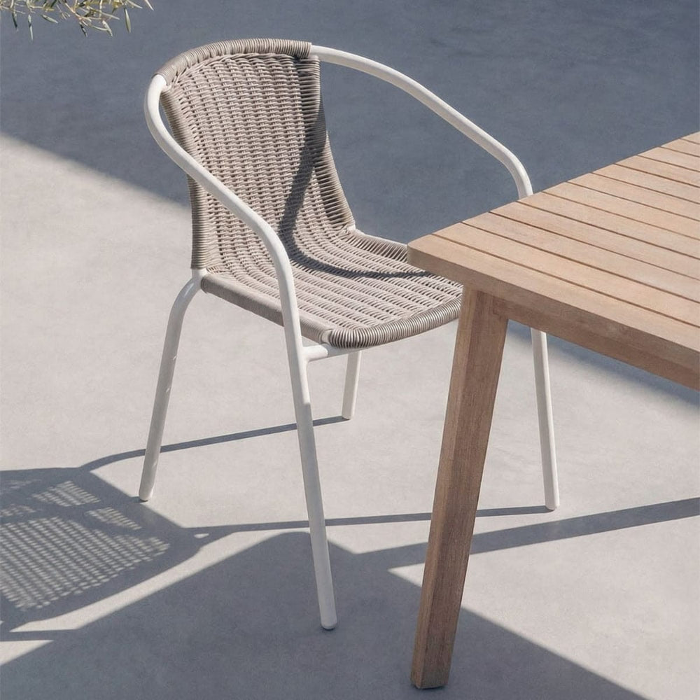 Garden chair DOLOMITOMANA, white and mocha brown