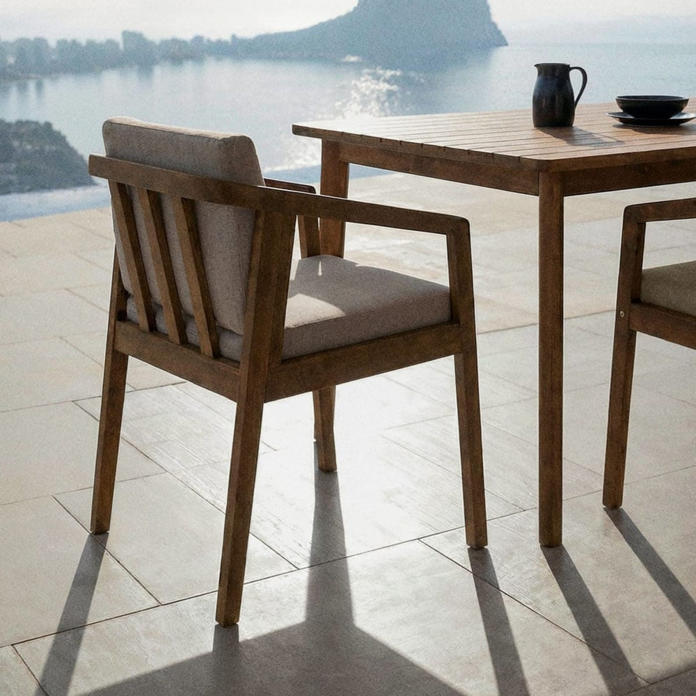 Outdoor chair VIRVO, acacia, dark