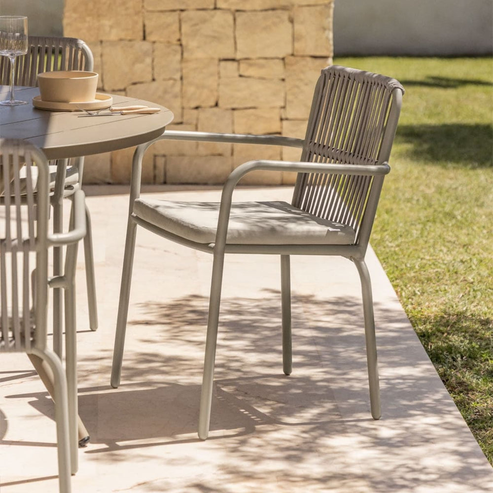 Stackable outdoor chair FLORA, Smoky Green