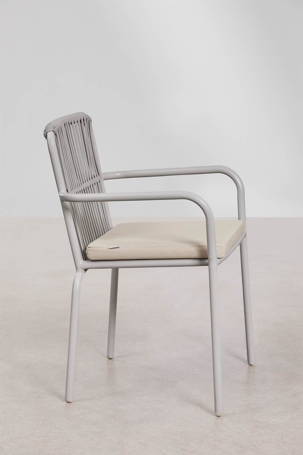 Stackable outdoor chair FLORA, Light grey
