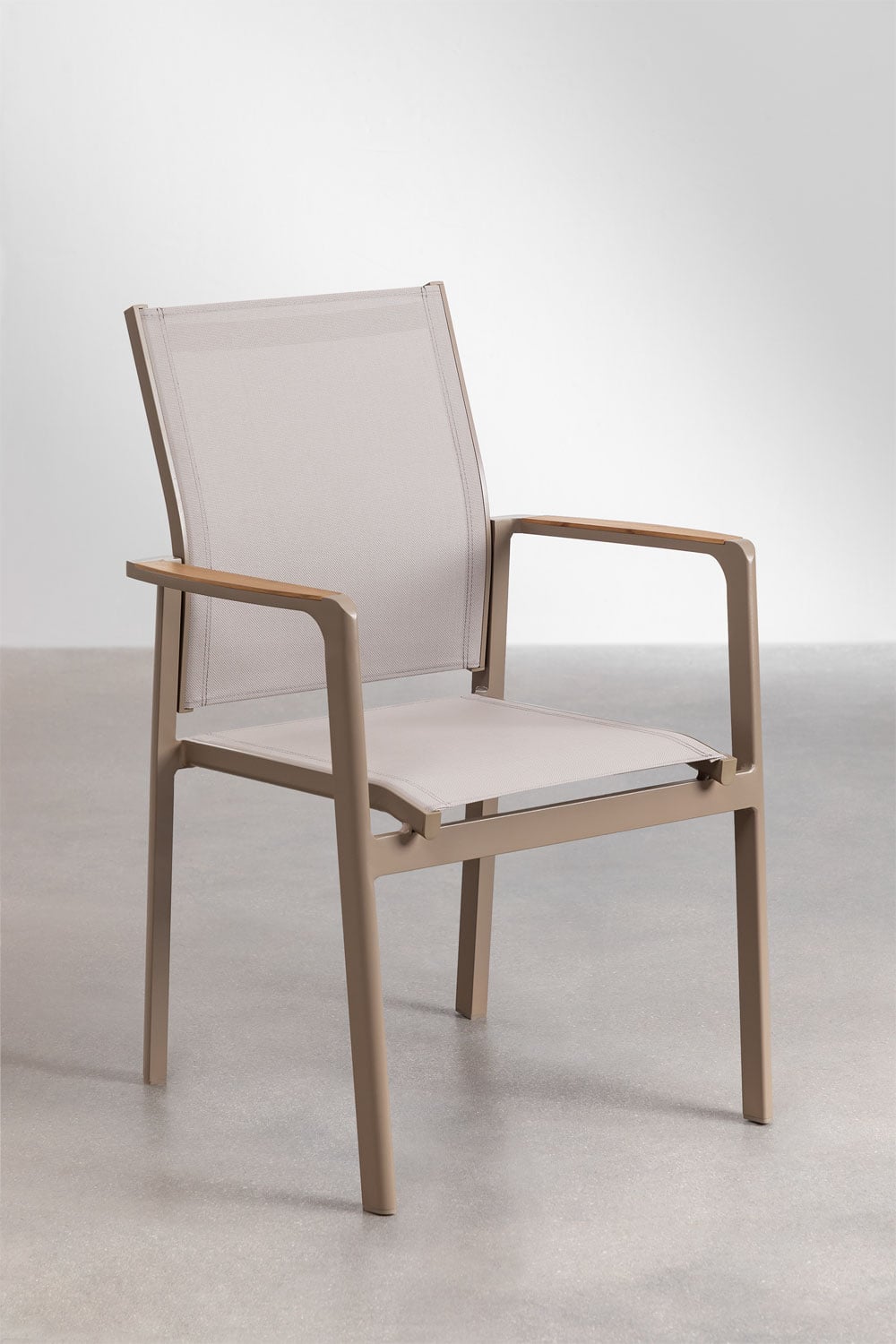 Outdoor chair with armrests COMODO, mocha brown