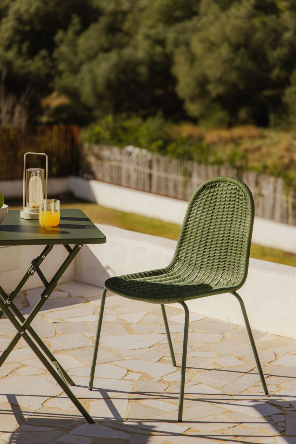 Outdoor chair ALTANO without armrests, olive green