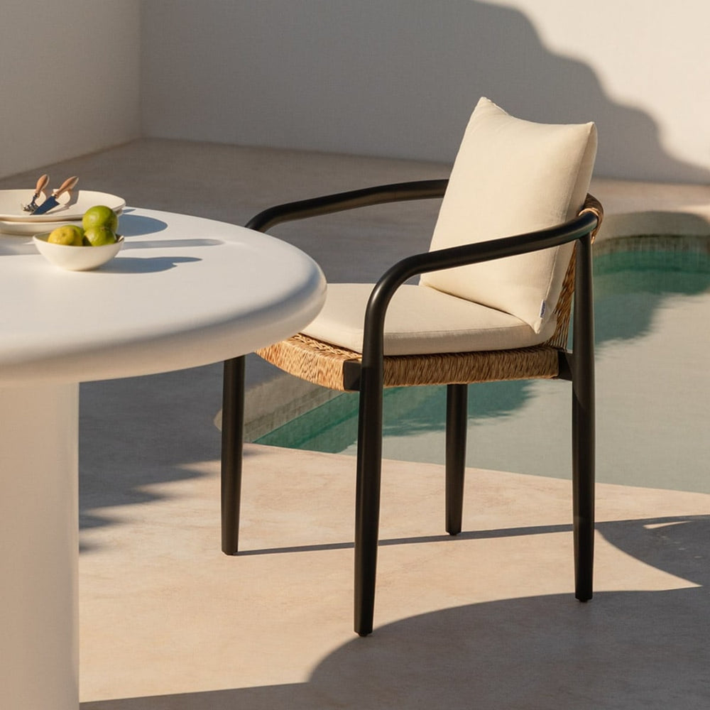 MODENA Outdoor Chair with Armrests, Black