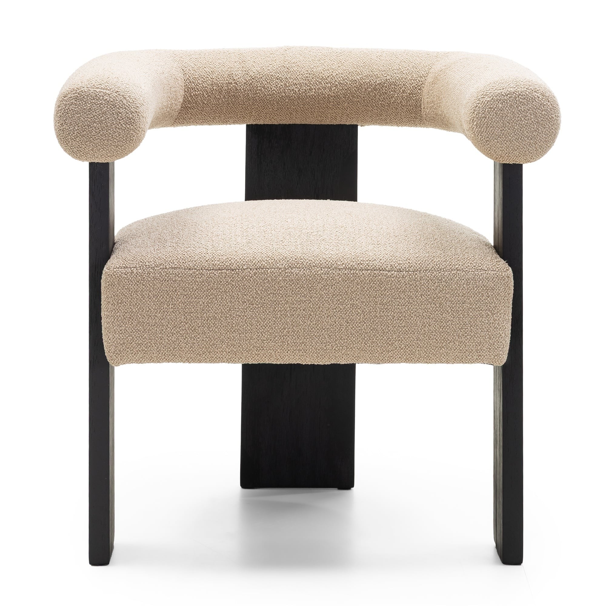 Chair CLARET, beige/black, rubberwood