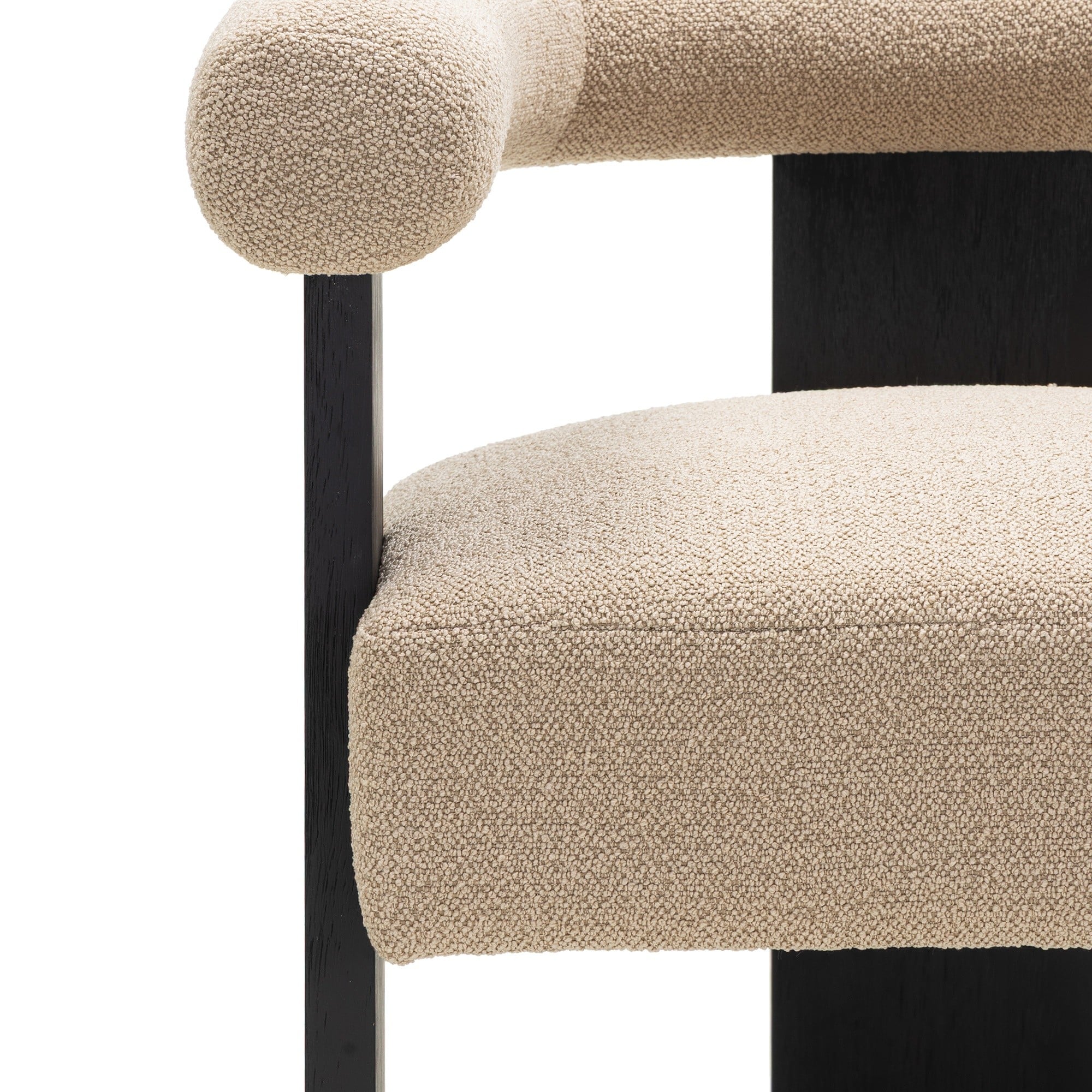 Chair CLARET, beige/black, rubberwood