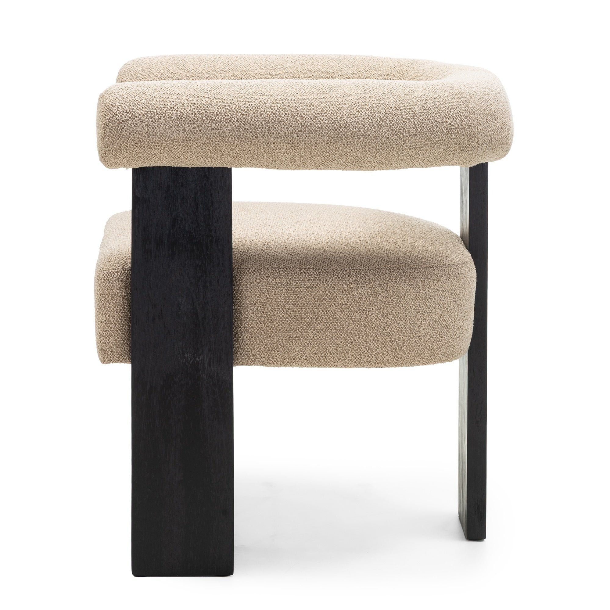 Chair CLARET, beige/black, rubberwood