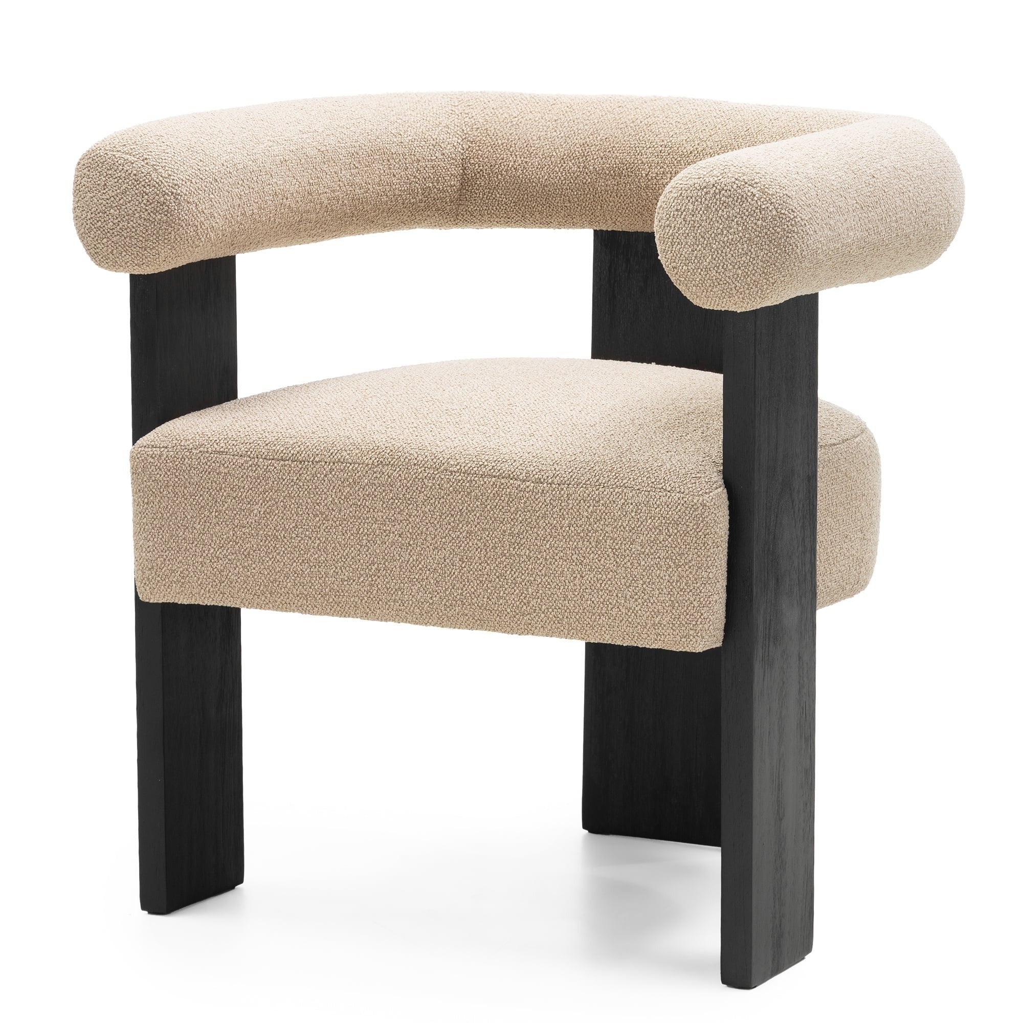 Chair CLARET, beige/black, rubberwood